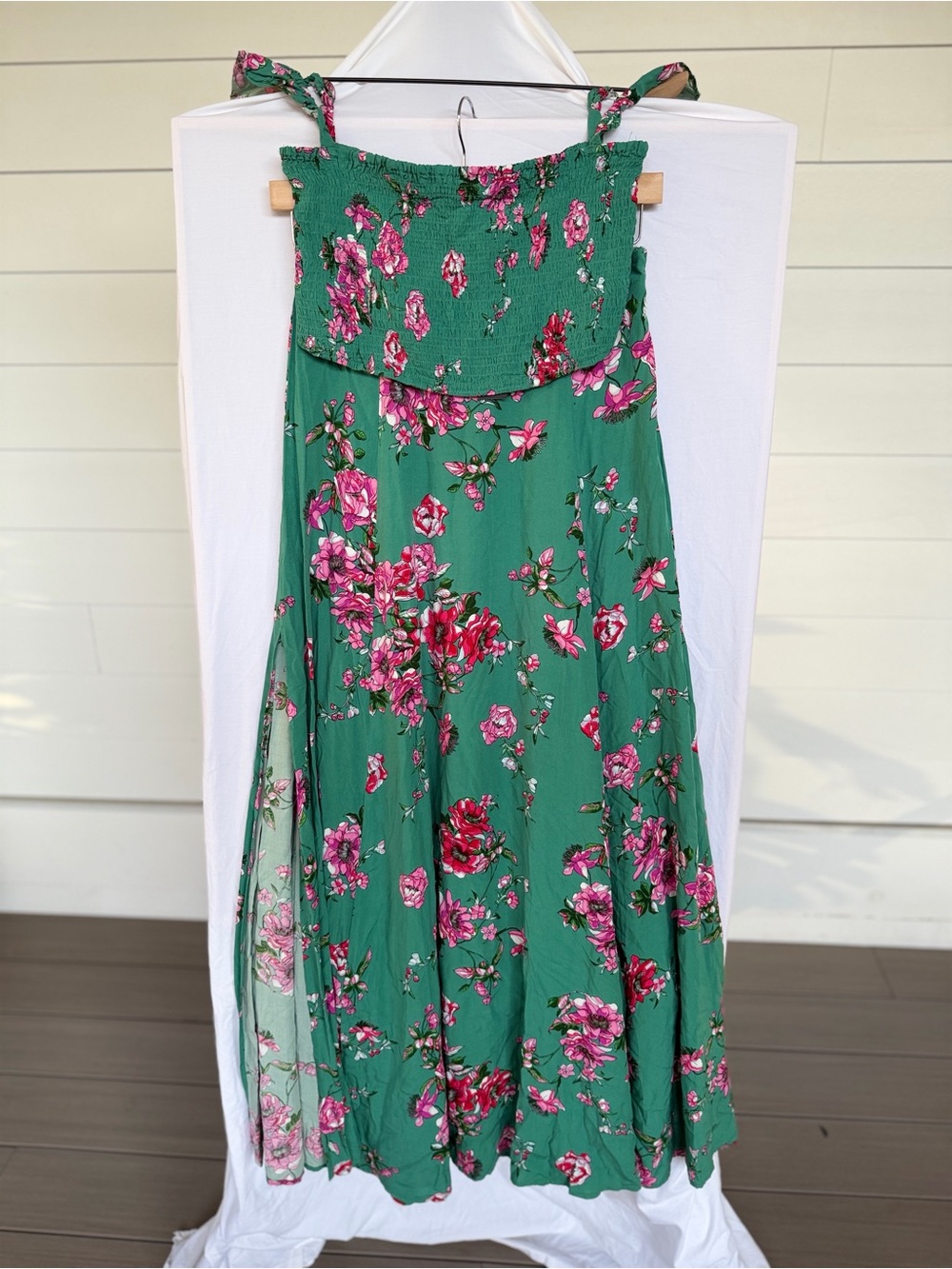 NWT Lulus Floral Matching Set Crop Top Midi Skirt Green Cottagecore Boho M